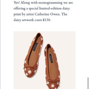 Margaux “hand-painted daisy” flats.